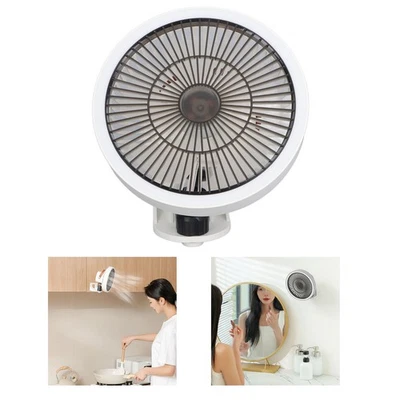 Small Wall Mount Fan With Remote Control Mini Oscillating Fan With Night HG - Image 1 of 4