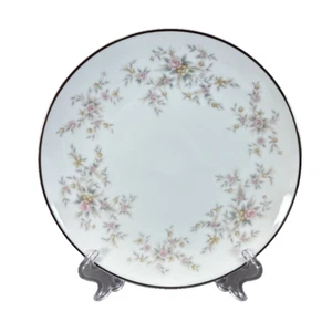 Set of 2 Noritake Arlene 5802 Salad Plates 8.25" Floral Platinum Trim - Picture 1 of 4