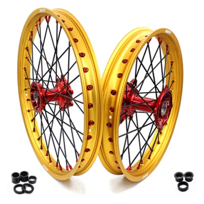 Llantas KKE 21/19 Cast MX para Honda CRF250R 2014-2025 CRF450R 2013-2025 doradas Foto 1 de 4