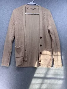 Gap Womens Sweater Size XS Beige Cardigan Pockets Button Round Neck Long Sleeves - Picture 1 of 10