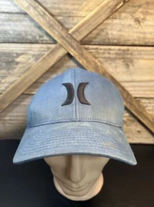 Gorra de béisbol Hurley Flexfit azul logotipo H bordado Yupoong talla L-XL - Imagen 1 de 11