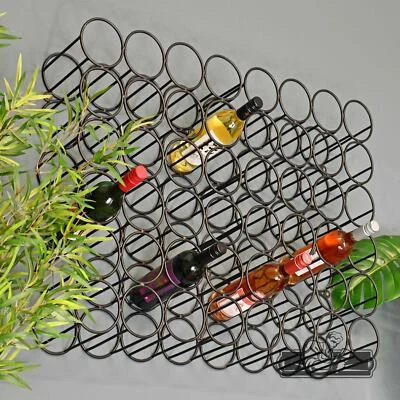 12 Bottle Steel Wall Mounted Wine Rack - Image 1 of 4