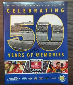 Kyle Larson #42 CGR Nascar Cup Michigan 50th Anniversary Signed Program - Picture 1 of 7