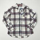 Tractr  White Red/Blue Plaid Layering Long Sleeve Girls Large 14/16