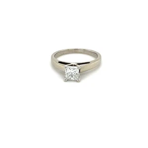 Impresionante! Anillo de compromiso solitario de diamantes princesa de 0,70 quilates - oro blanco de 14 K - Imagen 1 de 7