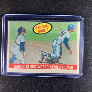 Topps Baseball Thrills 1959 clubes Hank Aaron serie mundial Homer #467 - Braves - Imagen 1 de 2