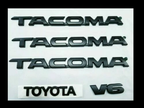 丰田 TACOMA EMBLEMS 5 件套/门和尾盖黑色 ABS 贴花新品  — 第 1/1 张图片