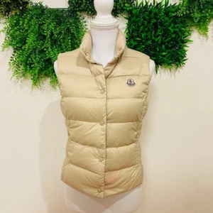MONCLER Down Vest Women's Size 0 Beige Ship From Japan - Picture 1 of 18