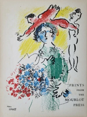 Marc Chagall "Cubierta Catálogo" Litografía Piedra Original Edición Limitada.  1964 Foto 1 de 3