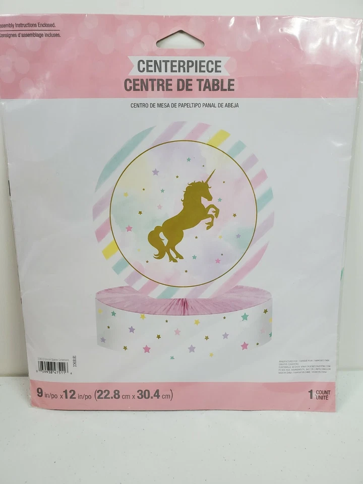 Unicorn Sparkle Honeycomb Centerpiece 9 x 12 Inches Party Supplies New - Image 1 of 2