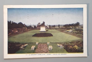 Vintage 1952 Postkarte Le Monument Jeanne D'Arc Quebec Kanada Jeanne d'Arc Denkmal - Bild 1 von 2