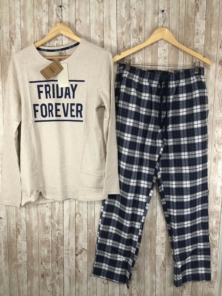 Conjunto de pijama de facto para hombre conjunto grande para dormir pantalones de salón camisa Friday Forever N81 Foto 1 de 4
