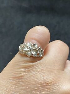 S925  Sterling Silver Flower Ring -Uk Size J