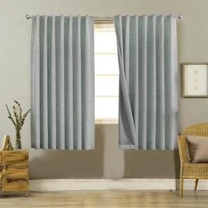 Joydeco 100% Black Out Curtains - 52W x 63L - Sage Green - Picture 1 of 8