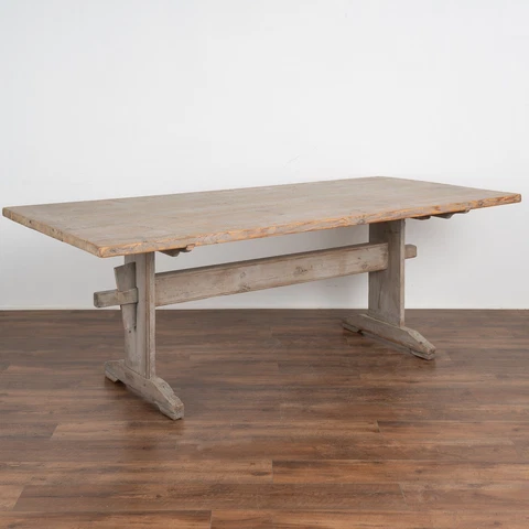 Original Gray Painted Farm Table Dining Table from Sweden, circa 1880 Cover