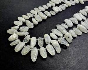 Natural White Moonstone Freeform Chip Irregular Flat Stick Gemstone Beads PGS214 - Picture 1 of 3