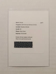 2024-25 Donruss Soccer Signature Series Autograph Shay Given UNUSED Redemption - Picture 1 of 2