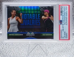 2024 Topps Graphite Sabalenka Swiatek Notable Rivalries Blue /50 PSA 10 Pop 1 - Picture 1 of 2