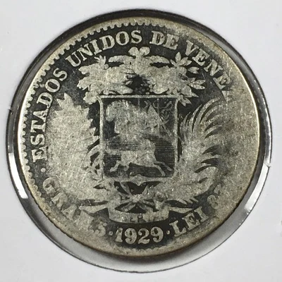 1929 Venezuela 1 Bolivar - Good (G) Y#22 - 7969 - Image 1 of 4