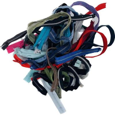 Lote De 24 Cremalleras Usadas Nylon Metal Invisible Multicolor Longitudes Varias Cierre Foto 1 de 4