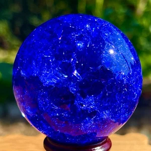 156G Natural Titanium Rainbow Quartz sphere Crystal ball Healing - Picture 1 of 22