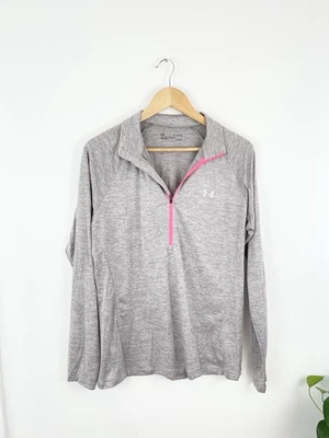 Chaqueta Under Armor XL Suelta Heat Gear Gris Rosa 1/4 Cremallera Para Mujer’s XL Correr Atlética Foto 1 de 4