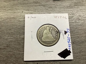 1877 CC Seated Liberty Silver Quarter Type 4 Resumed with Motto 060925 75ae - Picture 1 of 4