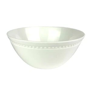 Tabletops Unlimited Otella geprägte Suppe Müslischale ganz weiß Fine Bone China - Bild 1 von 8