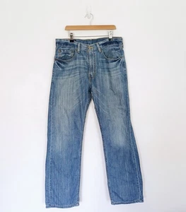 Jeans Levis 505 W32 L30 Azul Pierna Recta Desteñido Denim Para Hombre De Colección - Imagen 1 de 16