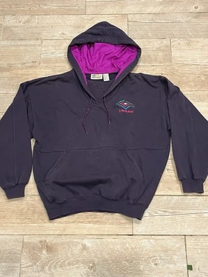 Sudadera con Capucha UMBRO De Colección Nylon Forrada Capucha Azul Marino Púrpura Años 90 Crew Para Hombres Grande Foto 1 de 4