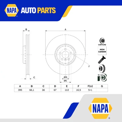 Brake Disc Single Vented fits ROLLS ROYCE PHANTOM 6.75 Front Right 17 to 19 New — 第 1/4 张图片
