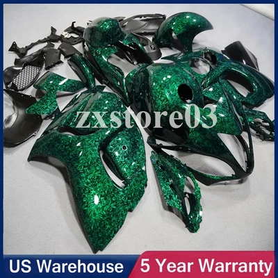 Carenado de fibra de carbono forjado verde + tanque para Suzuki Hayabusa GSXR1300 2008-2020 EE. UU. Foto 1 de 4