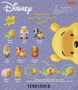 TOMY DISNEY WINNIE THE POOH PEEK-A-POOH SERIE 4 TIERFIGUR SCHLENKER SET ABHOLUNG - Bild 1 von 11
