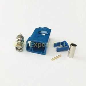 Fakra C Female Blue Crimp Solder Connector for Car GPS Antenna RG316 RG174 USA - Picture 1 of 1