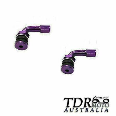 Purple 2x Motorcycle 90 Degree Rim Wheel Tire Valve Stems Adapter CNC Aluminium • 3.94€
