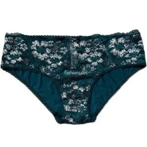 Victorias Secret Body Supersoft Metallic Lace Front Hiphugger Panty XSmall Teal - Picture 1 of 3