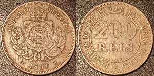 Brazil - Pedro II - 200 Reis 1871! Km# 478 - Picture 1 of 1