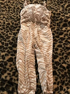 Crazy 8 Tiger Striped Ruffled Jumpsuit Size 3 Euc - Picture 1 of 5
