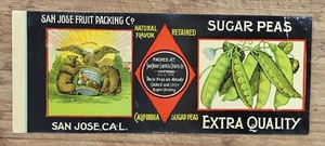ADVERTISING Label Can San Jose Packing California Eagle Bear Sugar Peas - Picture 1 of 1