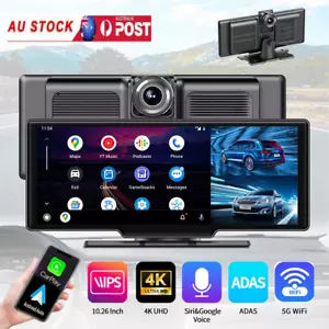 Touch Screen Dash Cam Wireless CarPlay Android Auto WIFI 4K UHD Car Recorder - Picture 1 of 13