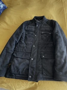 ZARA Jacket Faux Suede Jet Black, Very Warm - Picture 1 of 6
