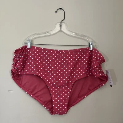 Nuevo con etiquetas Pantalones de natación de bikini Time And Tru para mujer 3XLarge (24W -26W) rosa lunares Foto 1 de 4