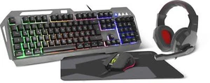 SPEEDLINK LUNERA Illuminated Gaming Set Tastatur Headset Maus Mauspad Schwarz - Bild 1 von 8