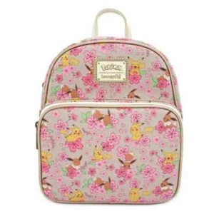 Loungefly Pokemon Pikachu and Eevee Floral Friendship Convertible Mini Backpack - Picture 1 of 5
