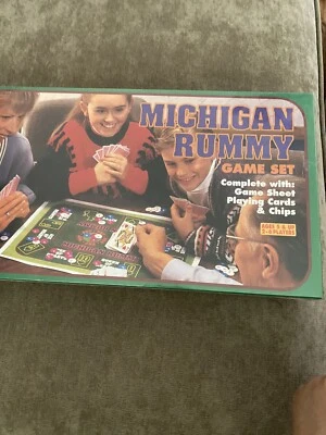 New Vintage 1994 Fundex Michigan Rummy Board Game Set Rummy Cards Chips Family - Image 1 of 4