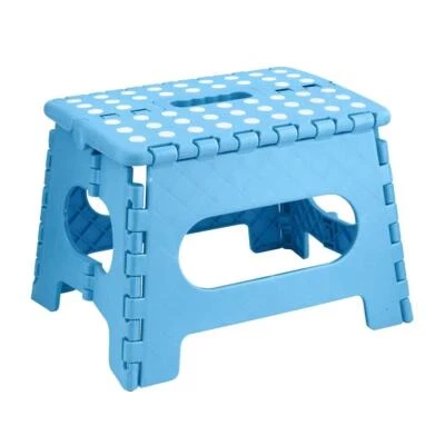 Sky Blue Folding Step Stool Portable Lightweight Space Efficient Non-Slip Stool - Image 1 of 4