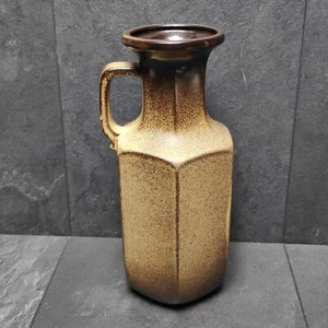 Scheurich Vase 497-28 W. Germany 70er Jahre Braun Ca. 28cm Groß Eckige Vase - Picture 1 of 9