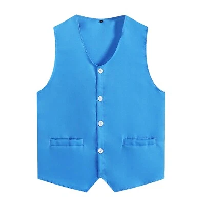 Mens Womens Top Irregular Hem Vest Bartender Waistcoat Jacket Outfits Outdoor - Image 1 of 4