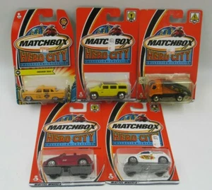 Matchbox Hero City Lot of 5 Checker Taxi, Hummer, PT Cruiser, Panel Cruiser - Picture 1 of 4