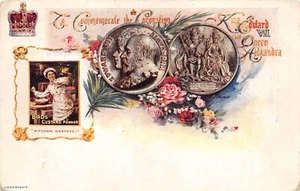 POSTCARD ADVERT BIRDS CUSTARD EDWARD VII & ALEXANDRA CORONATION CELEBRATIONS - Foto 1 di 2